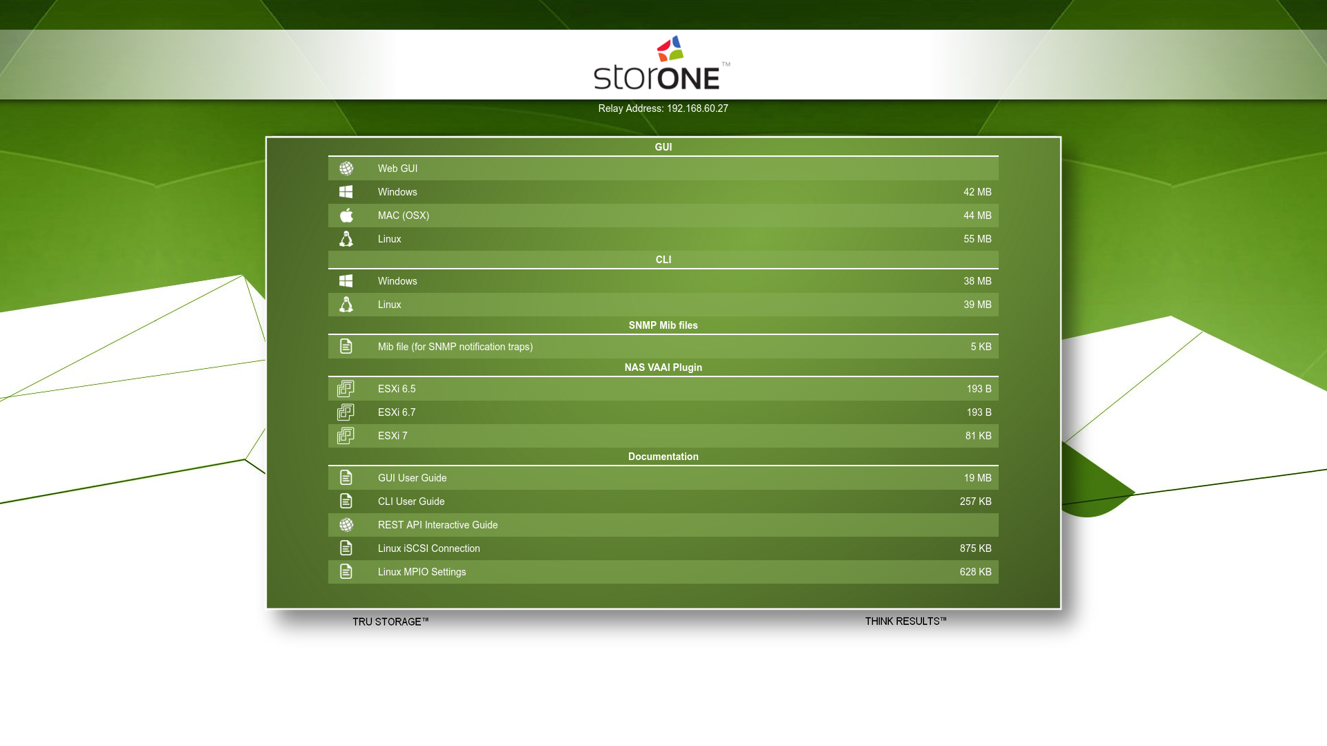 The web service page